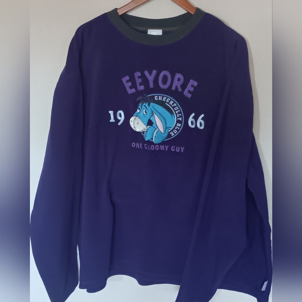 Vintage 90s Disney Store Purple Eeyore Fleece Sweatshirt